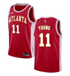 Men’s Nike Atlanta Hawks #11 Trae Young Red NBA Swingman Statement Edition Jersey