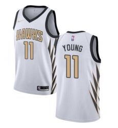 Men’s Nike Atlanta Hawks #11 Trae Young White NBA Swingman City Edition 2018-19 Jersey