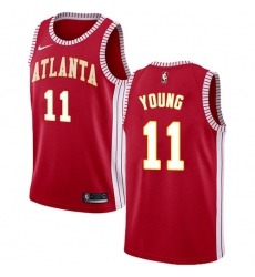 Women‘s Nike Atlanta Hawks #11 Trae Young Red NBA Swingman Statement Edition Jersey