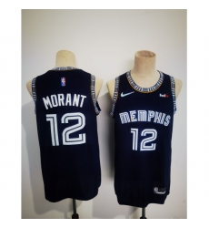 Men's Memphis Grizzlies #12 Ja Morant 2021 Navy Swingman Stitched Basketball Jersey