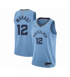 Men's Memphis Grizzlies #12 Ja Morant Authentic Blue Finished Basketball Jersey Statement Edition