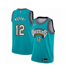 Men's Memphis Grizzlies #12 Ja Morant Authentic Green Hardwood Classic Basketball Jersey