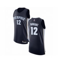 Men's Memphis Grizzlies #12 Ja Morant Authentic Navy Blue Basketball Jersey - Icon Edition