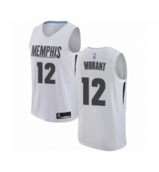 Men's Memphis Grizzlies #12 Ja Morant Authentic White Basketball Jersey - City Edition
