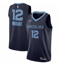 Men's Memphis Grizzlies #12 Ja Morant Nike Navy 2020-21 Swingman Jersey