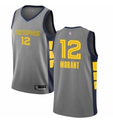 Nike Memphis Grizzlies #12 Ja Morant Gray Basketball Swingman City Edition 2018-19 Jersey