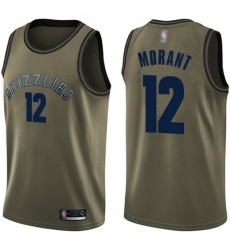 Nike Memphis Grizzlies #12 Ja Morant Green Basketball Swingman Salute to Service Jersey
