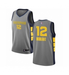 Youth Memphis Grizzlies #12 Ja Morant Swingman Gray Basketball Jersey - City Edition