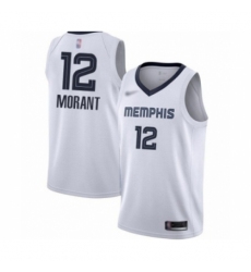 Youth Memphis Grizzlies #12 Ja Morant Swingman White Finished Basketball Jersey - Association Edition