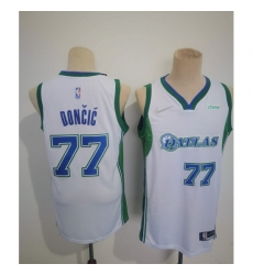 Men's Dallas Mavericks 2021-22 City Edition #77 Luka Doncic White Stitched Basketball Jersey