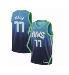 Men's Dallas Mavericks #77 Luka Doncic Swingman Blue Basketball Jersey - 2019 20 City Edition