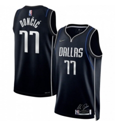 Men's Nike Dallas Mavericks #77 Luka Doncic Black Men's Dallas Mavericks Select Series Rookie of the Year - Swingman Jersey