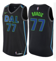 Men's Nike Dallas Mavericks #77 Luka Doncic Black NBA Swingman City Edition Jersey