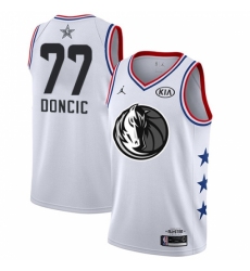 Men's Nike Dallas Mavericks #77 Luka Doncic White Basketball Jordan Swingman 2019 All-Star Game Jersey