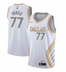 Youth Dallas Mavericks #77 Luka Doncic Nike White 2020-21 Swingman Jersey