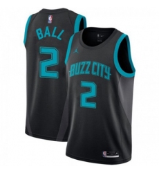 Men's Nike Charlotte Hornets #2 LaMelo Ball Black NBA Jordan Swingman City Edition 2018-19 Jersey