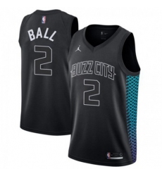 Men's Nike Charlotte Hornets #2 LaMelo Ball Black NBA Jordan Swingman City Edition Jersey