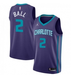 Men's Nike Charlotte Hornets #2 LaMelo Ball Purple NBA Jordan Swingman Statement Edition Jersey