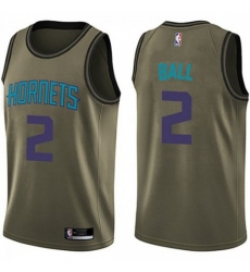 Youth Nike Charlotte Hornets #2 LaMelo Ball Green Salute To Service NBA Swingman Jersey