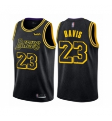 Men's Los Angeles Lakers #23 Anthony Davis Authentic Black City Edition Basketball Jersey