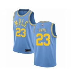 Men's Los Angeles Lakers #23 Anthony Davis Authentic Blue Hardwood Classics Basketball Jersey
