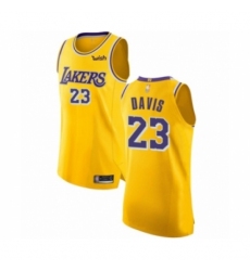 Men's Los Angeles Lakers #23 Anthony Davis Authentic Gold Basketball Jersey - Icon Edition