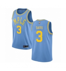 Men's Los Angeles Lakers #3 Anthony Davis Authentic Blue Hardwood Classics Basketball Jersey