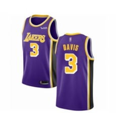 Men's Los Angeles Lakers #3 Anthony Davis Authentic Purple Basketball Jersey - Statement Edition