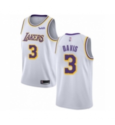 Men's Los Angeles Lakers #3 Anthony Davis Authentic White Basketball Jersey - Association Edition