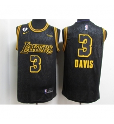 Men's Los Angeles Lakers #3 Anthony Davis Black Nike City Edition Basketball Jersey