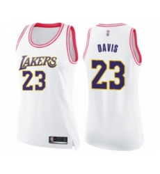 Women's Los Angeles Lakers #23 Anthony Davis Swingman White Pink Fashion Basketball Jerse