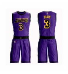 Women's Los Angeles Lakers #3 Anthony Davis Swingman Purple Basketball Suit Jersey - City Edition