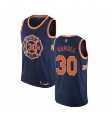 Men's New York Knicks #30 Julius Randle Authentic Navy Blue Basketball Jersey - City Edition