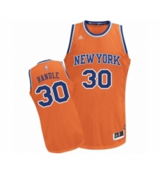 Men's New York Knicks #30 Julius Randle Authentic Orange Alternate Basketball Jersey
