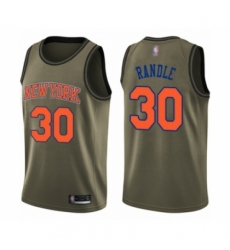 Men's New York Knicks #30 Julius Randle Swingman Green Salute to Service Basketball Jersey