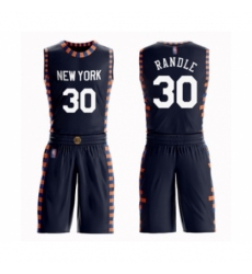 Women's New York Knicks #30 Julius Randle Swingman Navy Blue Basketball Suit Jersey - City Edition