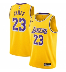 Men's Los Angeles Lakers #23 LeBron James Nike Gold 2020-21 Swingman Jersey
