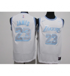 Men's Los Angeles Lakers #23 LeBron James Nike White 2020-21 Swingman Jersey