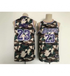 Men's Los Angeles Lakers #23 LeBron James Swingman Camo Collection Jersey