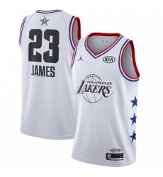 Men's Nike Los Angeles Lakers #23 LeBron James White Basketball Jordan Swingman 2019 All-Star Game Jersey