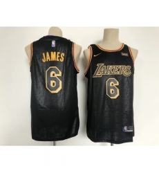 Men's Nike Los Angeles Lakers #6 LeBron James Black Basketball Jersey