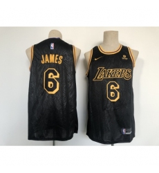 Men's Nike Los Angeles Lakers #6 LeBron James Black City Player Jersey