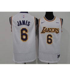 Men's Nike Los Angeles Lakers #6 LeBron James White Basketball Swingman Association Edition Jersey