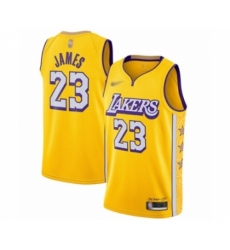Women's Los Angeles Lakers #23 LeBron James Swingman Gold Basketball Jersey - 2019 20 City Edition