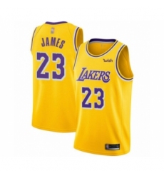 Women's Los Angeles Lakers #23 LeBron James Swingman Gold Basketball Jerseys - Icon Edition