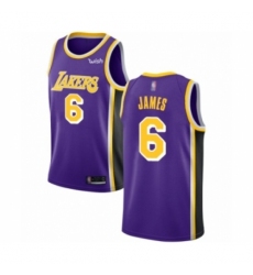 Women's Los Angeles Lakers #6 LeBron James Authentic Purple Basketball Jersey - Statement Edition