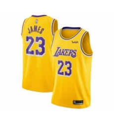 Youth Los Angeles Lakers #23 LeBron James Swingman Gold Basketball Jerseys - Icon Edition