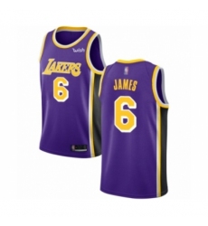 Youth Los Angeles Lakers #6 LeBron James Swingman Purple Basketball Jersey - Statement Edition
