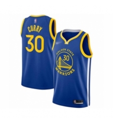 Men's Golden State Warriors #30 Stephen Curry Authentic Royal Finished Basketball Jersey - Icon Edition