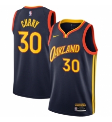 Men's Golden State Warriors #30 Stephen Curry Nike Navy 2020-21 Swingman Player Jersey